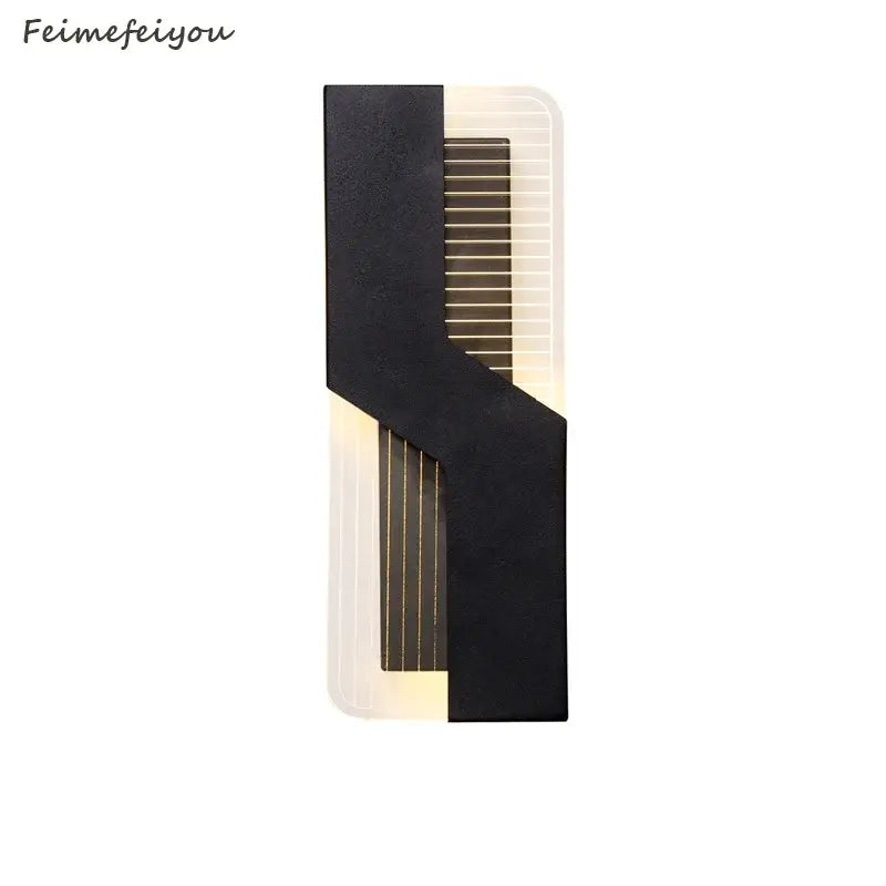 Modern black and gold led bedroom wall lamp with sleek angular design for decorbites led bedroom lighting