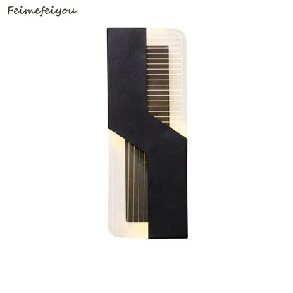Modern black and gold led bedroom wall lamp with sleek angular design for decorbites led bedroom lighting