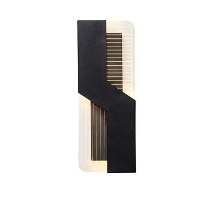 Modern geometric black and translucent wall lamp with gold accents for decorbites led bedroom wall lighting