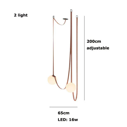 Adjustable copper-toned pendant light with two frosted glass globes featuring led bulbs for modern decorbites glass ball lighting