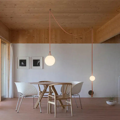 Modern glass ball led pendant light black and orange with warm glow glass ball led suspended by copper cord decorbites pendant light