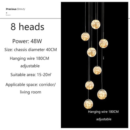 Modern Glass Bubble Staircase Pendant Chandelier - Decorbites