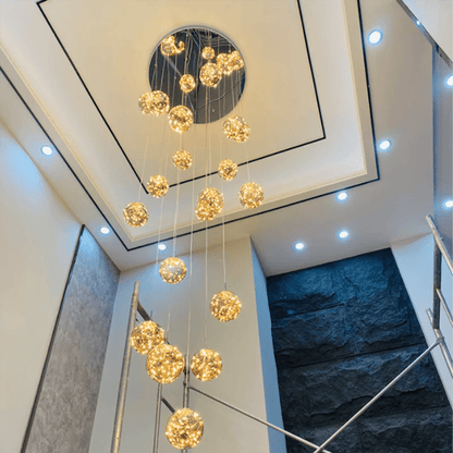 Modern Glass Bubble Staircase Pendant Chandelier - Decorbites