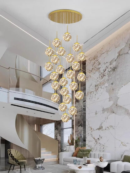 Modern Glass Bubble Staircase Pendant Chandelier - Decorbites