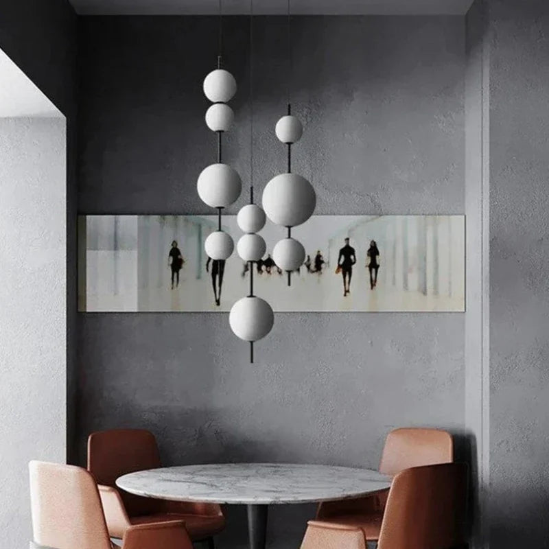 Modern Glass Globe 3-Light Pendant Chandelier - Decorbites