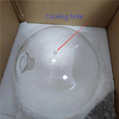 Clear glass globe chrome pendant light with cooling hole and threaded neck for modern dining room hanging lamp