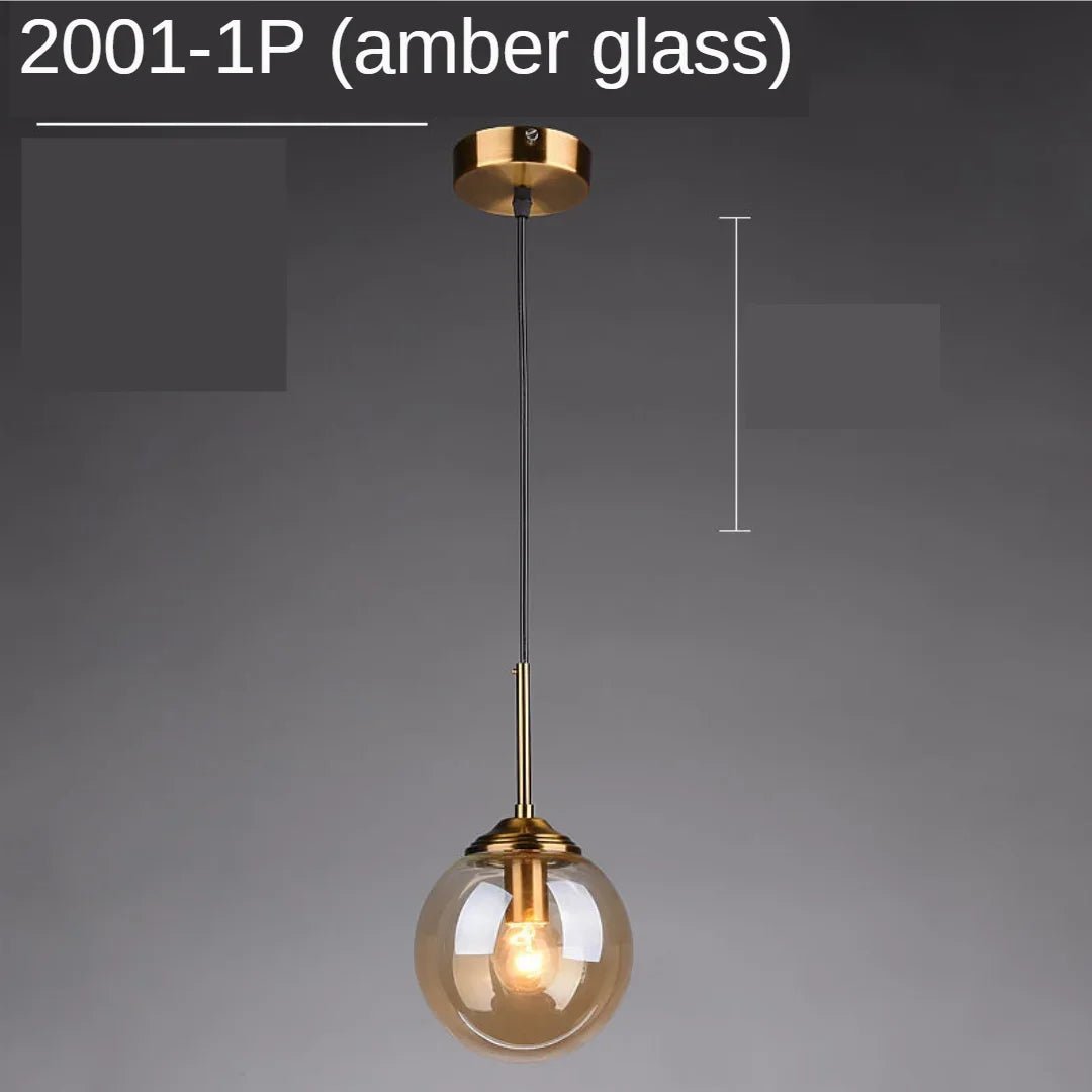 Modern Glass Globe Pendant Light With Gold Ring - Decorbites