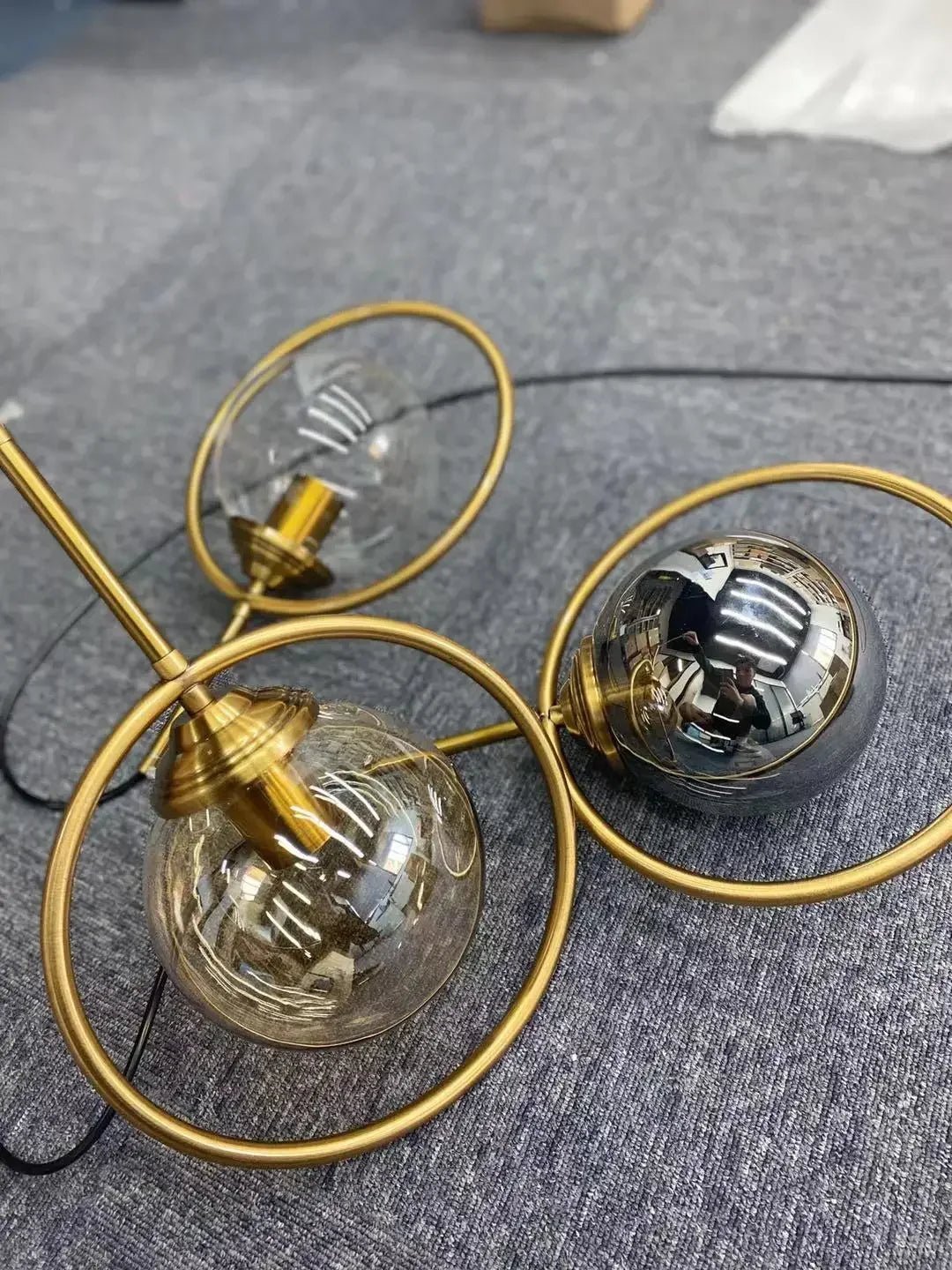 Modern Glass Globe Pendant Light With Gold Ring - Decorbites