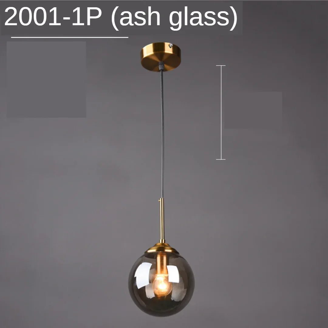 Modern Glass Globe Pendant Light With Gold Ring - Decorbites