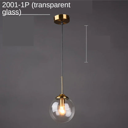 Modern Glass Globe Pendant Light With Gold Ring - Decorbites
