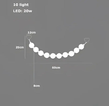 Modern glass gold pendant light with sleek curved string of 10 white led lights for stylish living room decorbites glass gold pendant