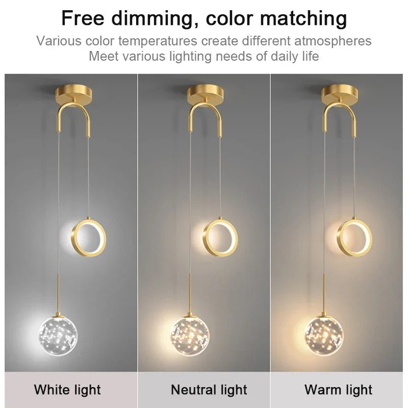 Modern Glass Pendant Light in Black or Gold - Decorbites