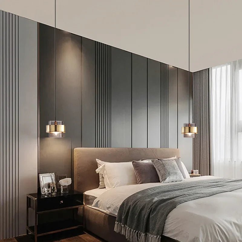Modern Glass Pendant Light With Brass Finish - Decorbites