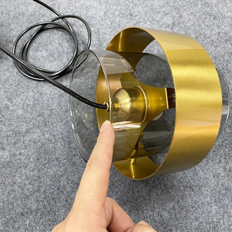 Modern Glass Pendant Light With Brass Finish - Decorbites