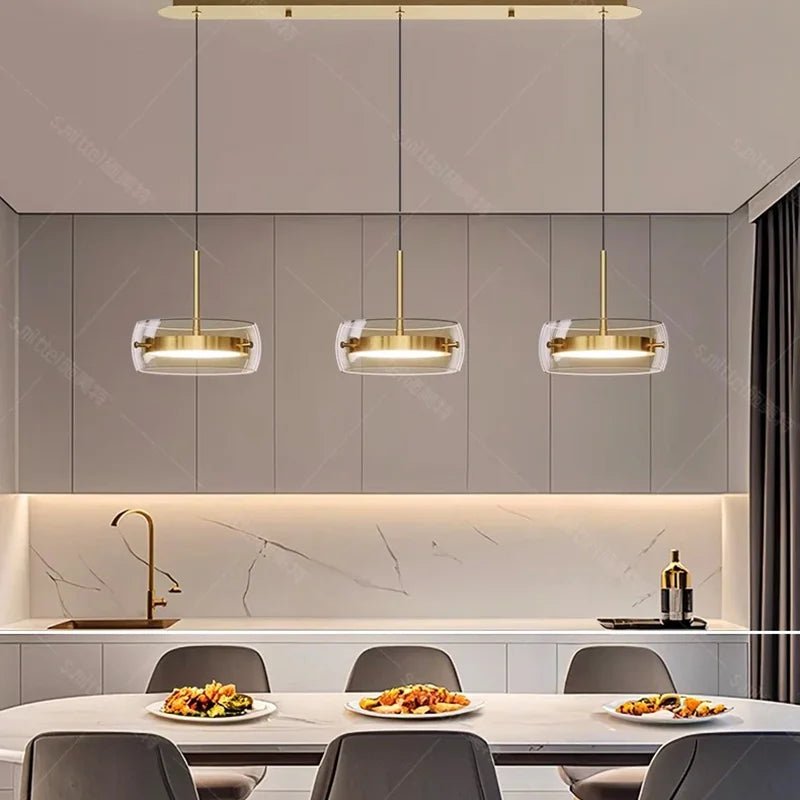 Modern Glass Ring Pendant Light in Iron - Decorbites