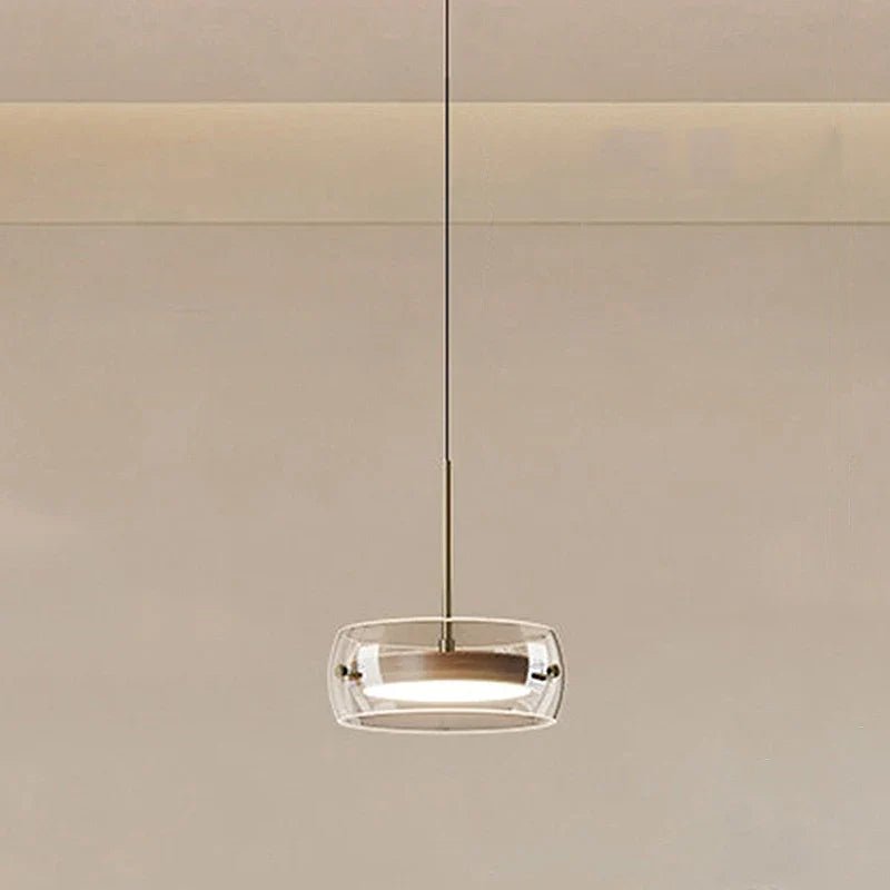 Modern Glass Ring Pendant Light in Iron - Decorbites