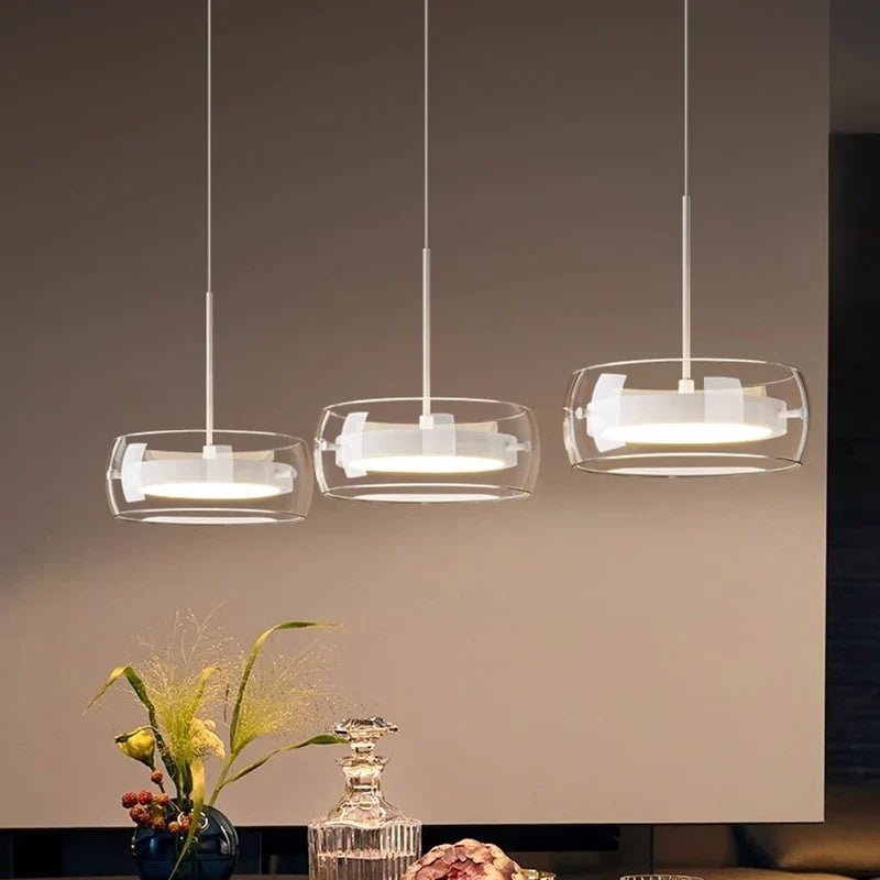 Modern Glass Ring Pendant Light in Iron - Decorbites
