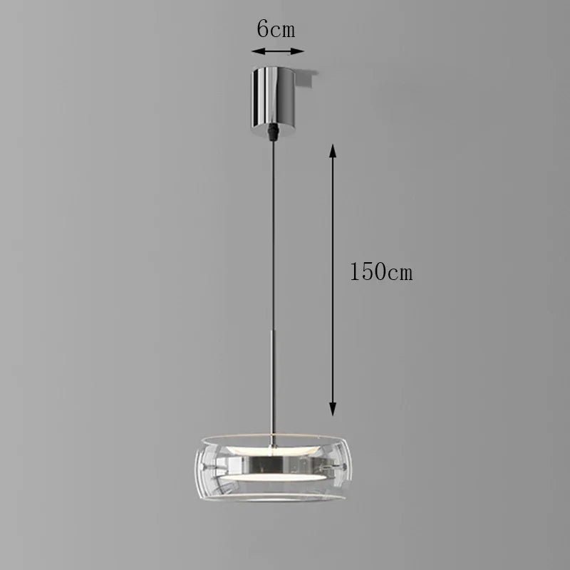 Modern Glass Ring Pendant Light in Iron - Decorbites