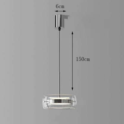 Modern Glass Ring Pendant Light in Iron - Decorbites