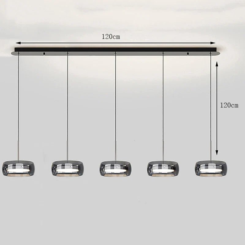 Modern Glass Ring Pendant Light in Iron - Decorbites