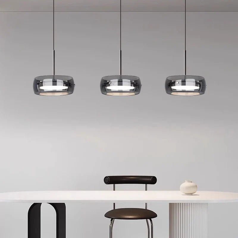 Modern Glass Ring Pendant Light in Iron - Decorbites