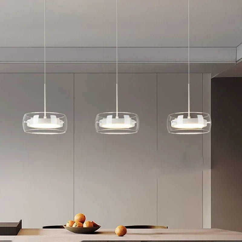 Modern Glass Ring Pendant Light in Iron - Decorbites