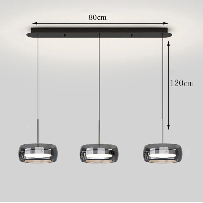 Modern Glass Ring Pendant Light in Iron - Decorbites