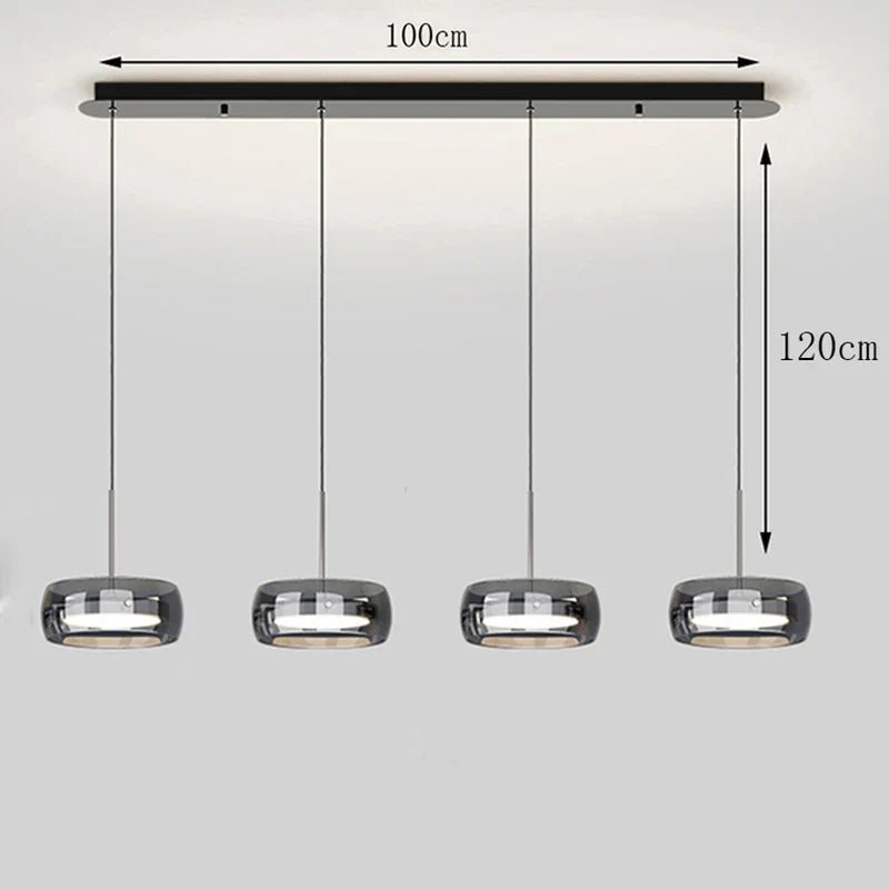 Modern Glass Ring Pendant Light in Iron - Decorbites