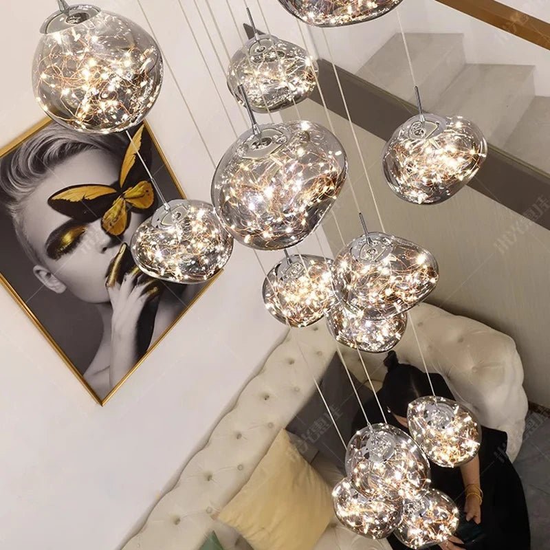 Modern Glass Staircase Pendant Chandelier - Decorbites