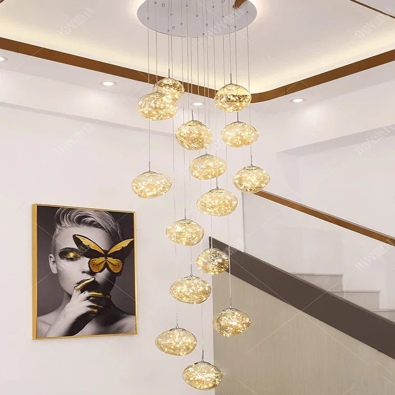 Modern Glass Staircase Pendant Chandelier - Decorbites