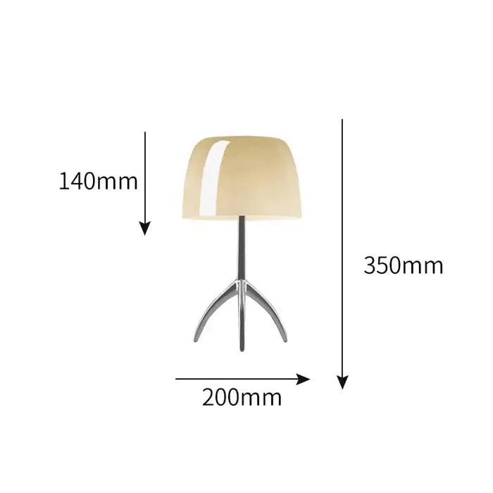 Modern glossy red candy color table light with cream-colored translucent glass lampshade on chrome tripod base decorbites candy color