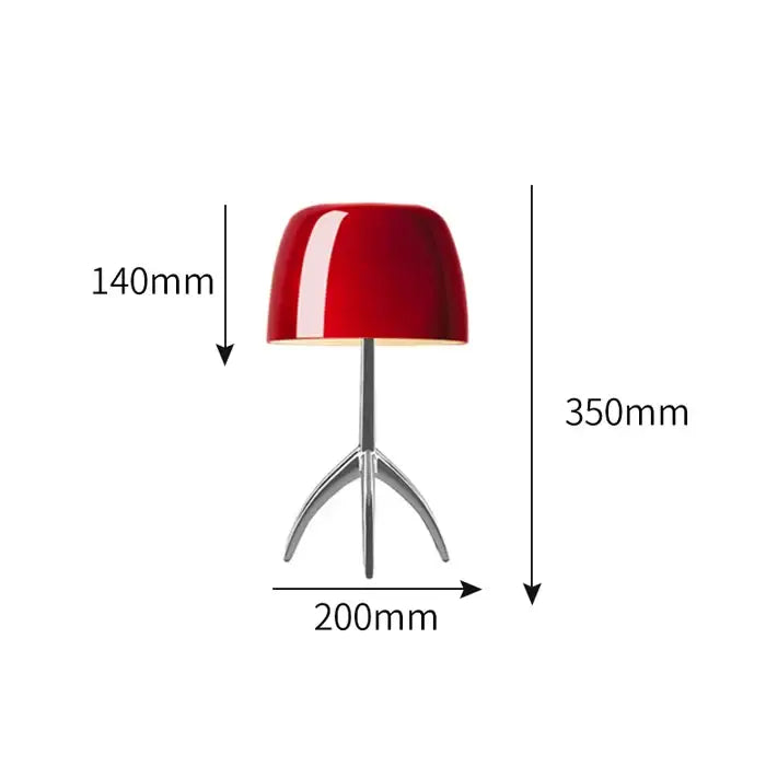 Modern glossy red candy color table light with vibrant ceramic lampshade and sleek chrome tripod base for decorbites candy color decor