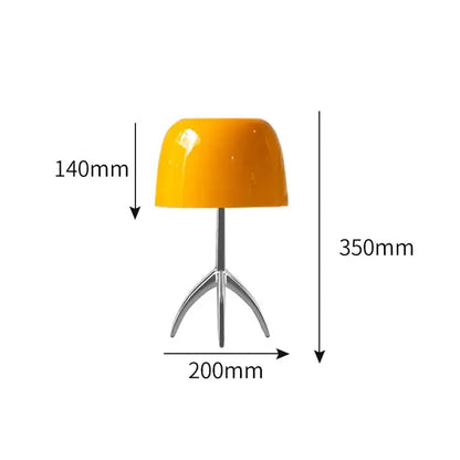 Modern glossy orange candy color table light with vibrant lampshade on chrome tripod base for decorbites candy color decor