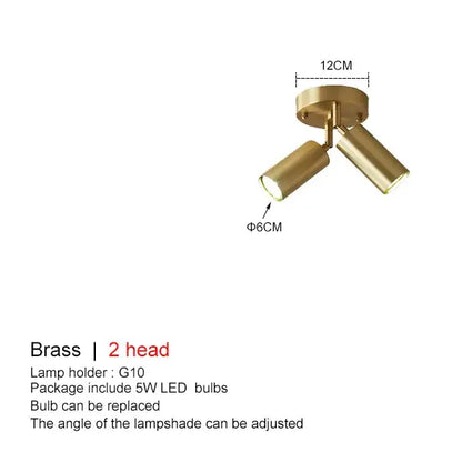 Brass ceiling lamp with two adjustable heads featured in modern gold 3-light decorbites adjustable led chandelier