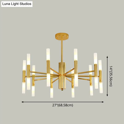 Gold finished modern decorbites 20-light acrylic chandelier with frosted glass bulbs for dining room 110v-120v 220v-240v