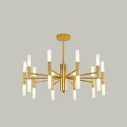 Gold-finished decorbites modern 20-light acrylic ceiling lamp with geometric arms for dining room 110v-120v and 220v-240v use