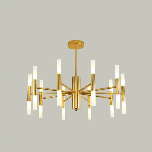 Gold-finished decorbites modern 20-light acrylic ceiling lamp with geometric arms for dining room 110v-120v and 220v-240v use