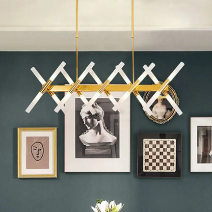 Decorbites modern 20-light acrylic ceiling lamp with gold metal arms and white acrylic lights for dining room 110v-120v 220v-240v