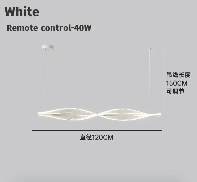 Modern gold acrylic led pendant lamp with white wave design and adjustable 150cm chain for dining room decorbites acrylic led