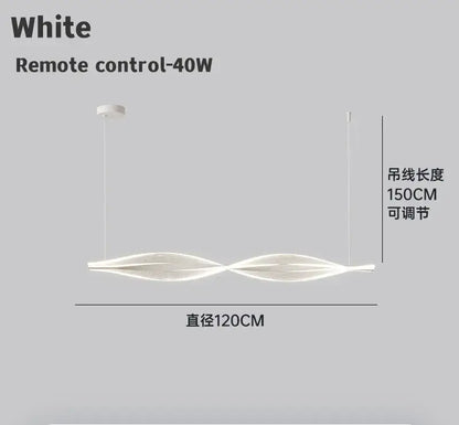 Modern gold acrylic led pendant lamp with white wave design and adjustable 150cm chain for dining room decorbites acrylic led