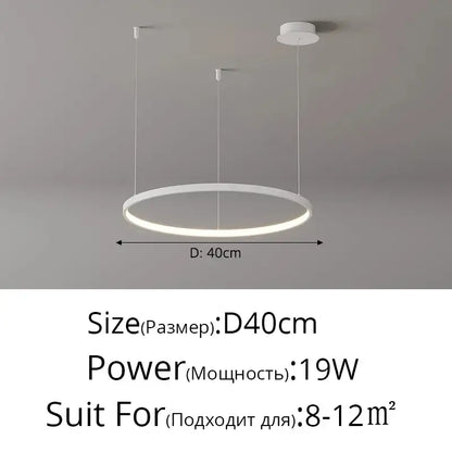 Modern gold acrylic led ring pendant light with sleek white circular led design 40cm diameter for dining room decorbites acrylic led