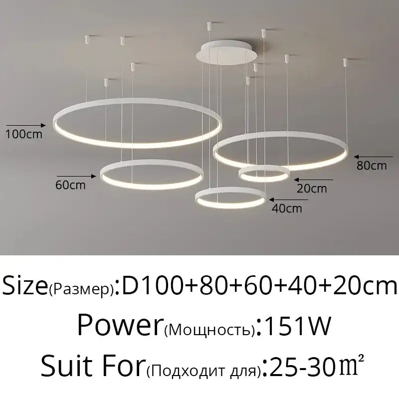 Modern gold acrylic led ring pendant light with white circular led ceiling lights for dining room decorbites acrylic led design