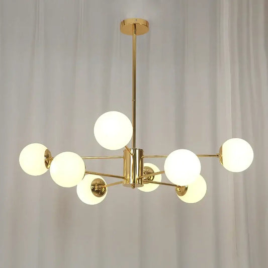 Modern gold adjustable ball glass lustre chandelier with frosted globe bulbs ideal for dining room decorbites adjustable ball