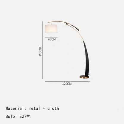 Modern gold adjustable metal floor lamp with a sleek black and gold frame and white fabric shade for living room decorbites adjustable metal floor
