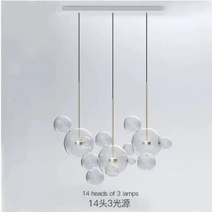 Modern gold and black glass chandelier with bubble design and three light sources for living room decorbites glass chandelier