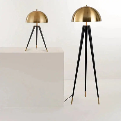Modern gold and black tripod floor lamp with brass accents by decorbites coyote for stylish living room decor