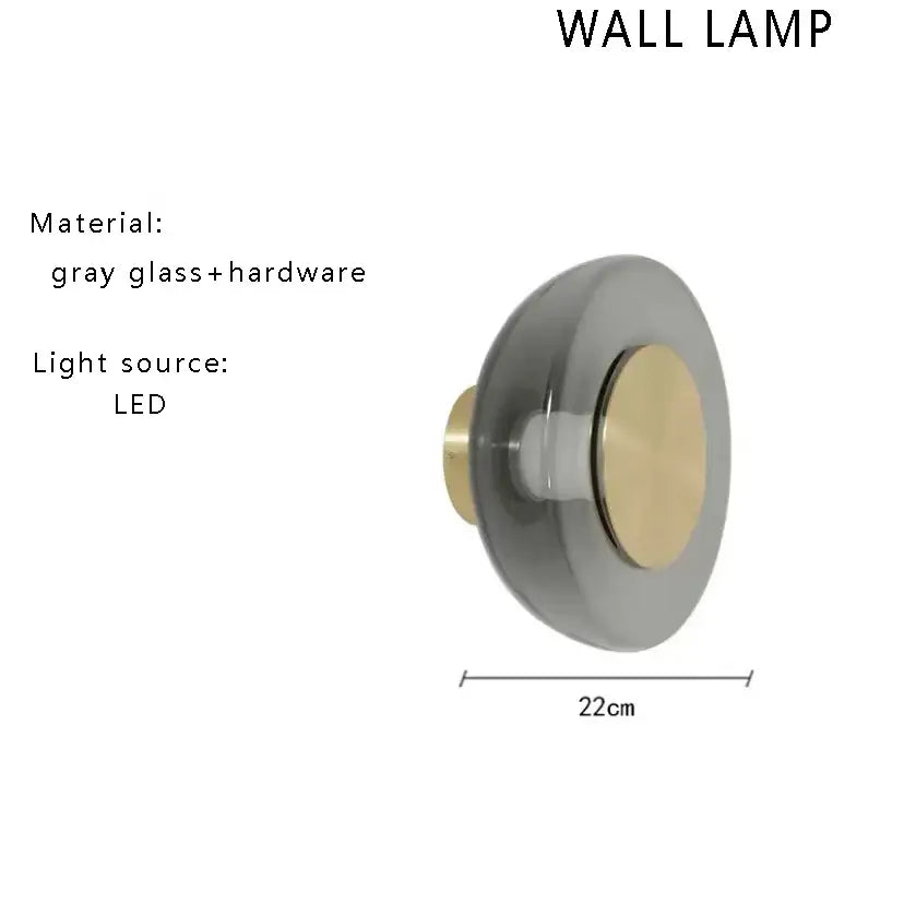 Modern gray glass wall lamp with brass accent and led light source for decorbites gray glass ceiling chandelier decor