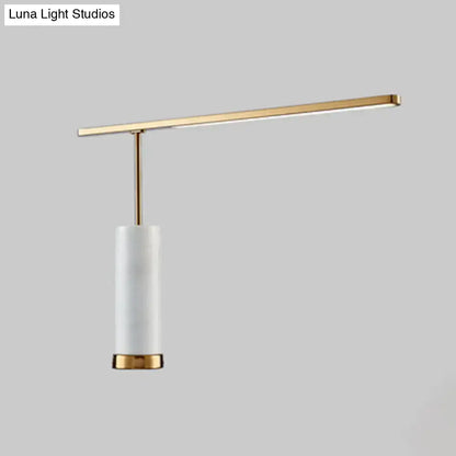 DecorBites gold l-shaped led nightstand lamp with sleek gold metal frame and white marble shade for 220v-240v use