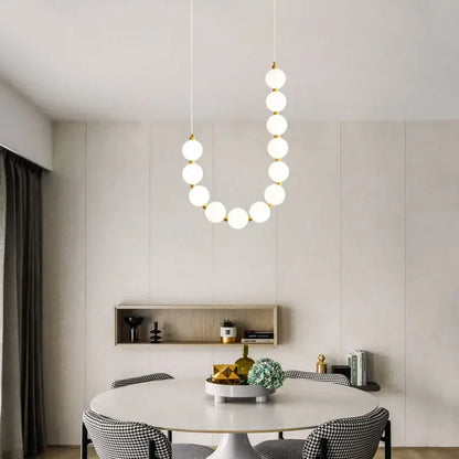 Modern gold and white acrylic led chandelier with spherical bulbs for living room decorbites acrylic led pendant light