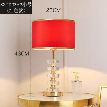 A modern red and gold crystal table lamp with stacked brass accents is ideal bedroom decorbites crystal table lamp